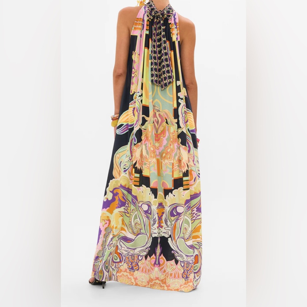 SOLD OUT $699  Camilla “Club Cinemania” Crystal Embellished Silk Maxi Dress Size
